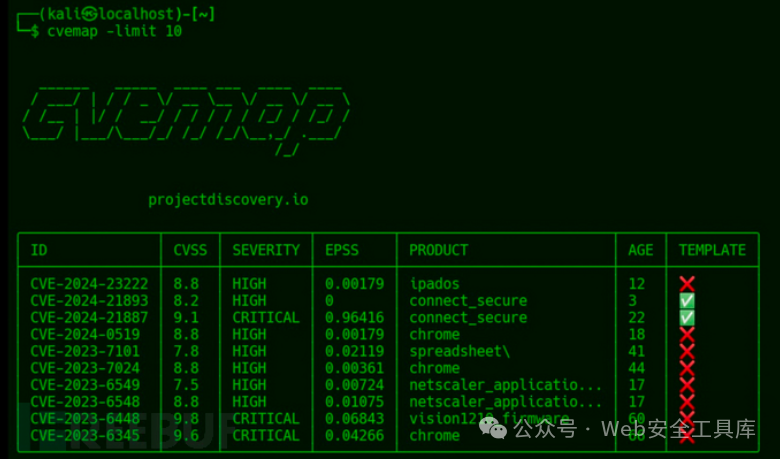 cve漏洞搜索工具 -- cvemap -5
