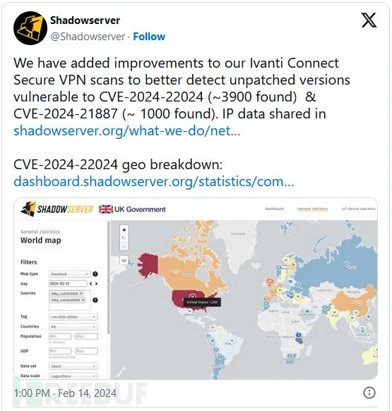 13000 多个 Ivanti 终端易受安全漏洞的影响 -3
