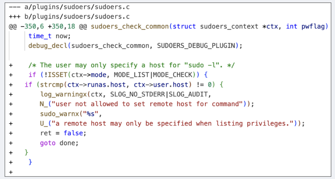 漏洞通告：Sudo Host 选项本地权限提升漏洞（Elevation of Privilege）
