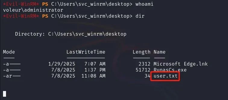 HTB 第八赛季Voleur靶机：从SMB到域控 (速通版)