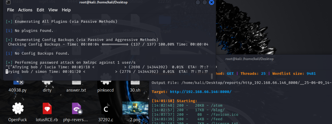 vulnerable_docker（easy）Frp、reGeorg内网穿透、docker逃逸、wpscan爆破，提权