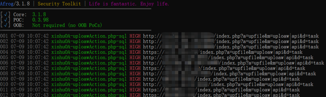 信呼OA uploawAction.php SQL注入漏洞