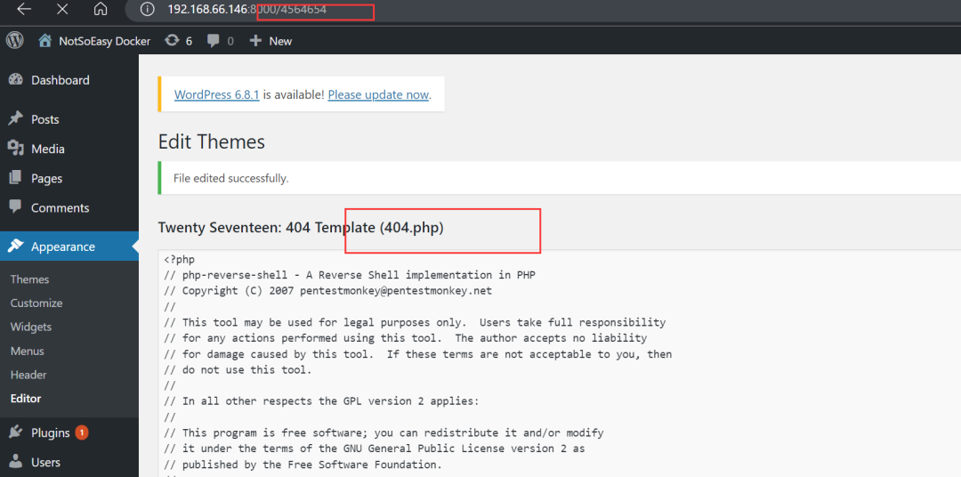 vulnerable_docker（easy）Frp、reGeorg内网穿透、docker逃逸、wpscan爆破，提权